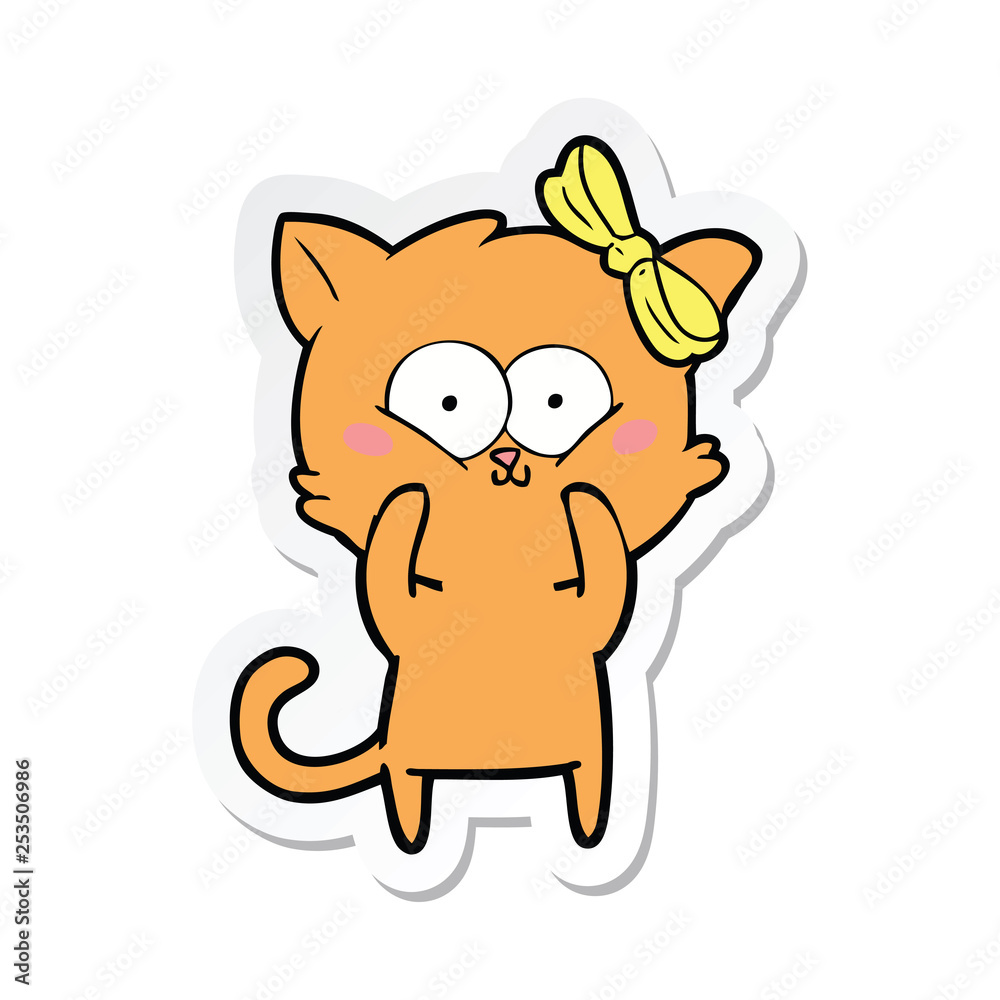 sticker of a cartoon cat sticker of a cartoon cat