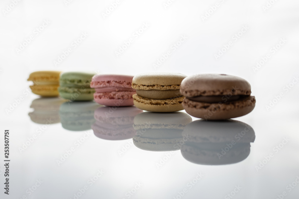 Macaroons isolated on white background