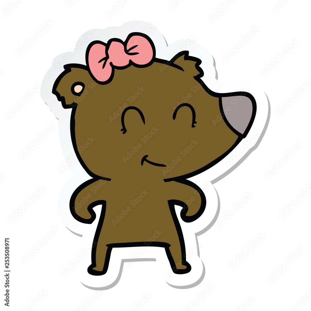 sticker of a female bear cartoon sticker of a female bear cartoon