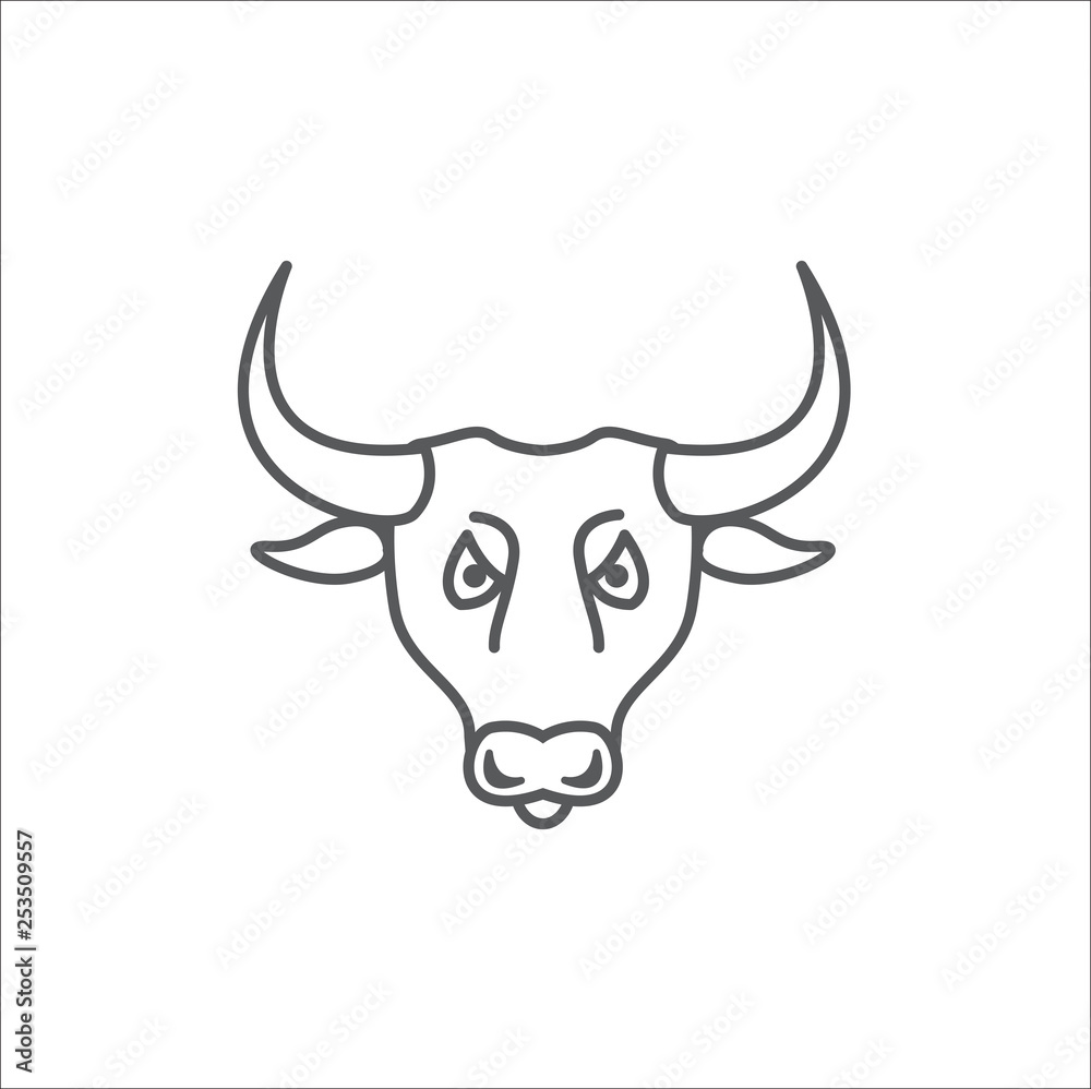 Bull wild animals head - Vector Bull wild animals head - Vector