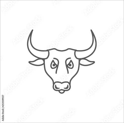 Bull wild animals head - Vector
