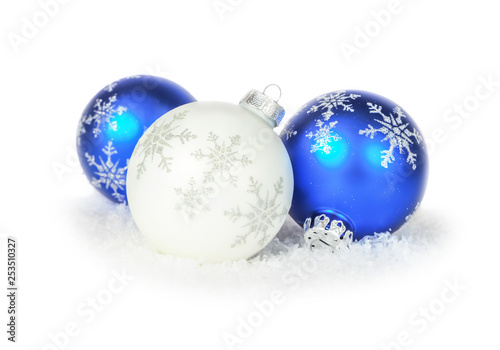 White and blue Christmas de...