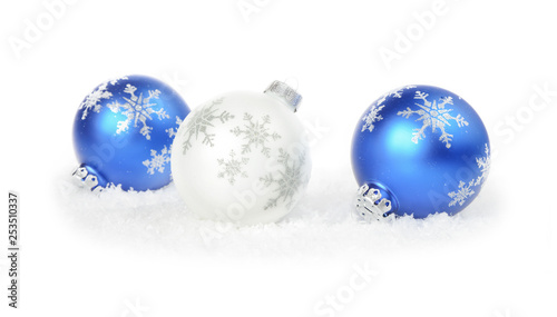 White and blue Christmas de...