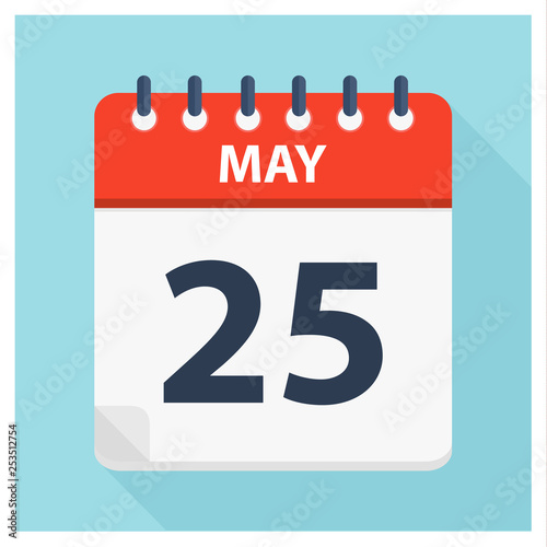 May 25 - Calendar Icon - Calendar design template