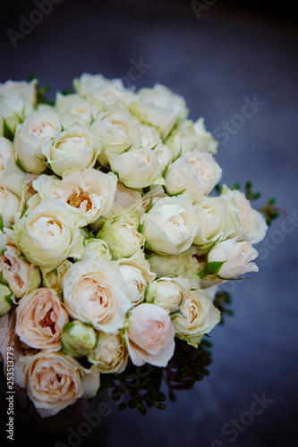 wedding bouquet of white roses