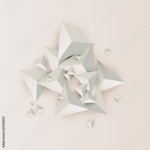 Fototapeta Naklejka Na Ścianę i Meble -  Abstract 3D triangles on light background, vector illustration