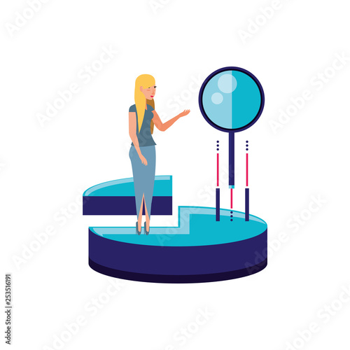 statistical graphics of pie with woman