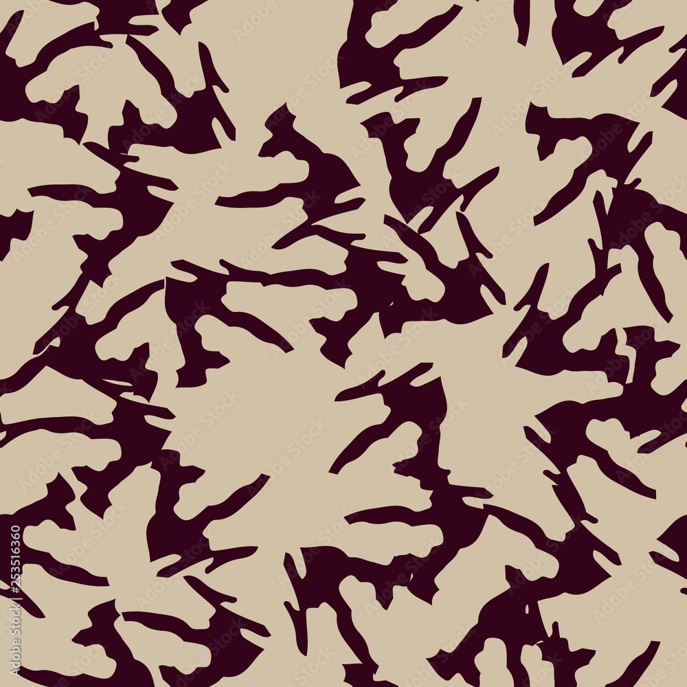 Urban UFO camouflage of various shades of beige and red colors