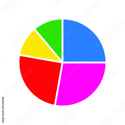 Pie chart flat icon  diagram icon