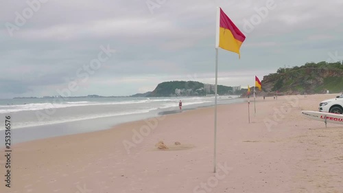 Surf lifesaving flags on the beach