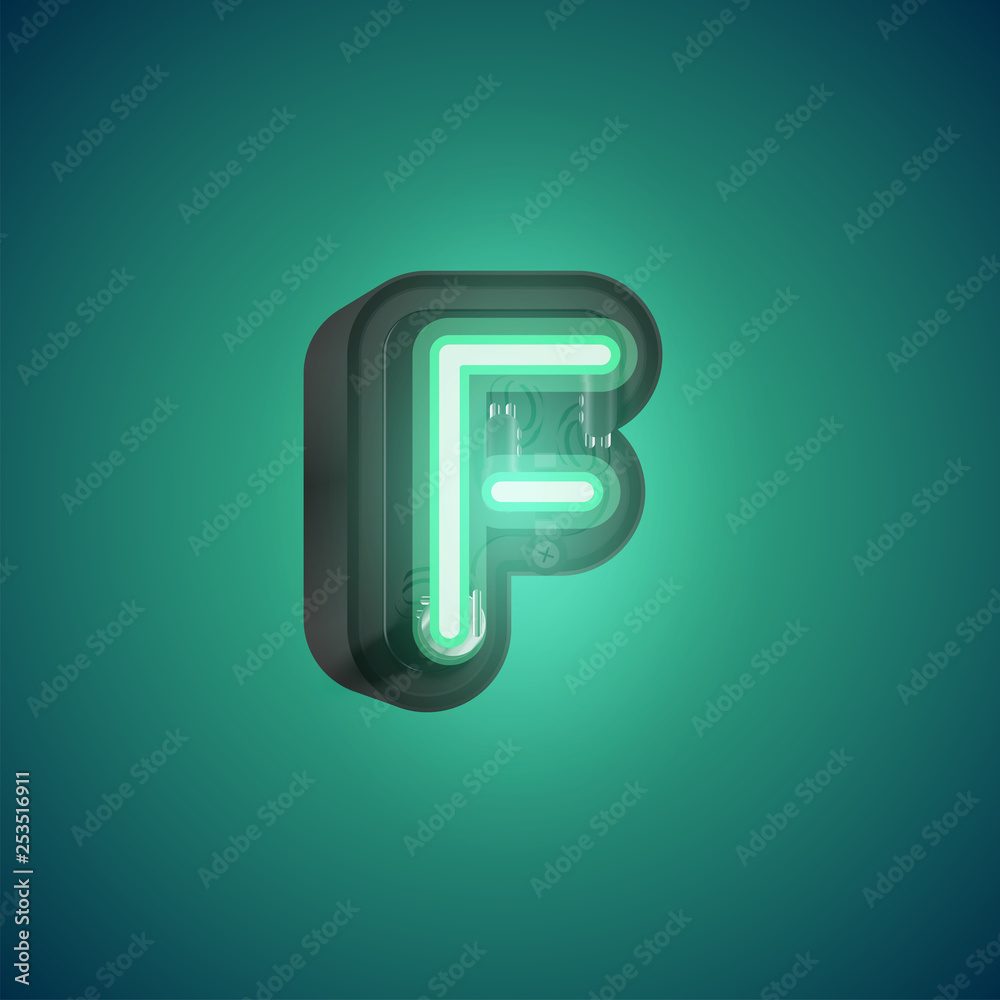 Realistic neon character from a set with console, vector illustration Realistic neon character from a set with console, vector illustration
