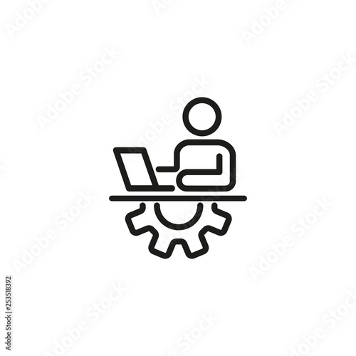 Benefits manager line icon