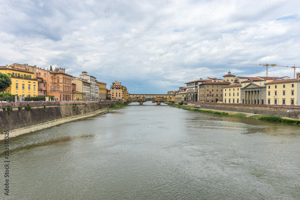 The Ponte Vecchio over the Arno River in Florence, Italy