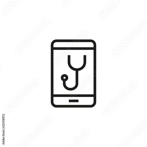 General practitioner mobile app line icon