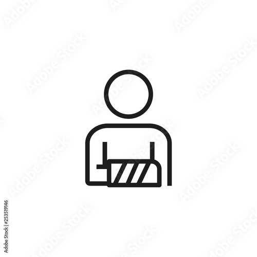 Man with broken arm icon