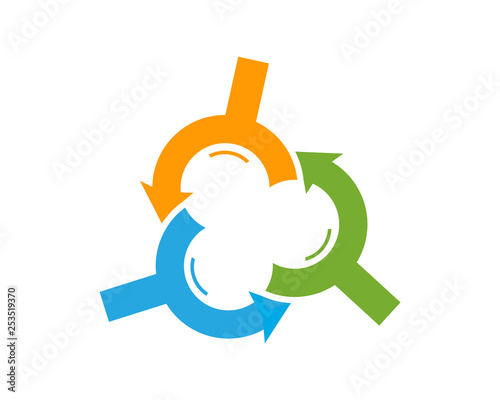 recycle cloud symbol y arrow logo