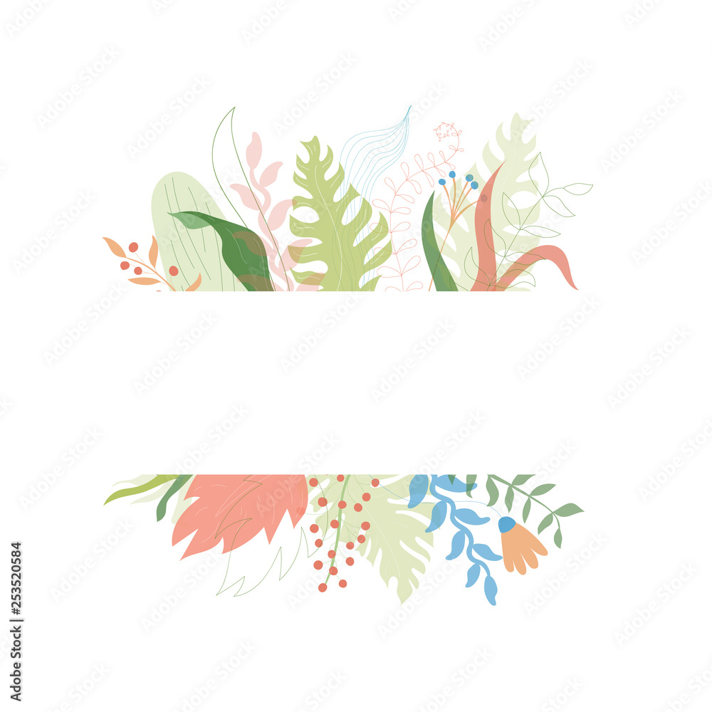 Vector floral greeting card template