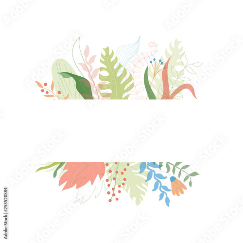 Vector floral greeting card template