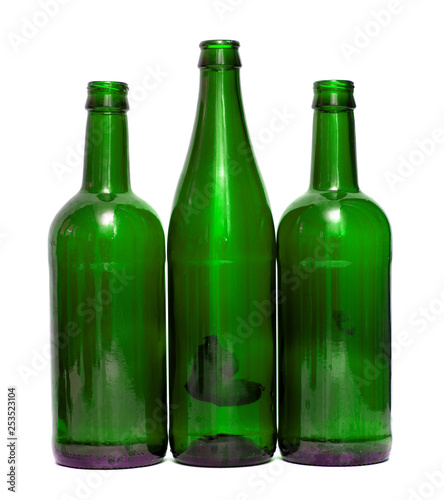 glass bottle on white background isolated