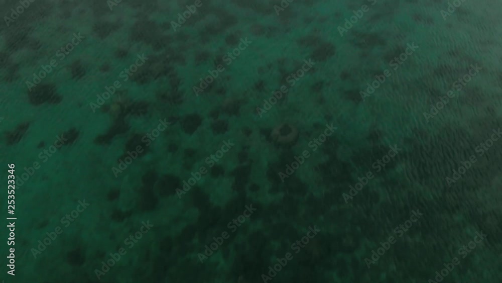 El Nido from the air, showing the beautiful sea, with the best beaches.