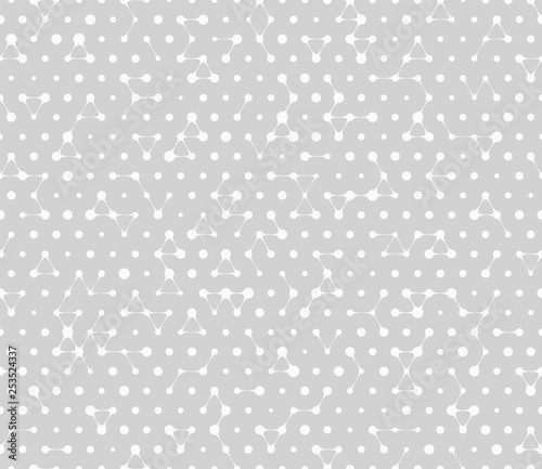 Seamless Dot Pattern, Gray Background, Abstract Vector Graphics