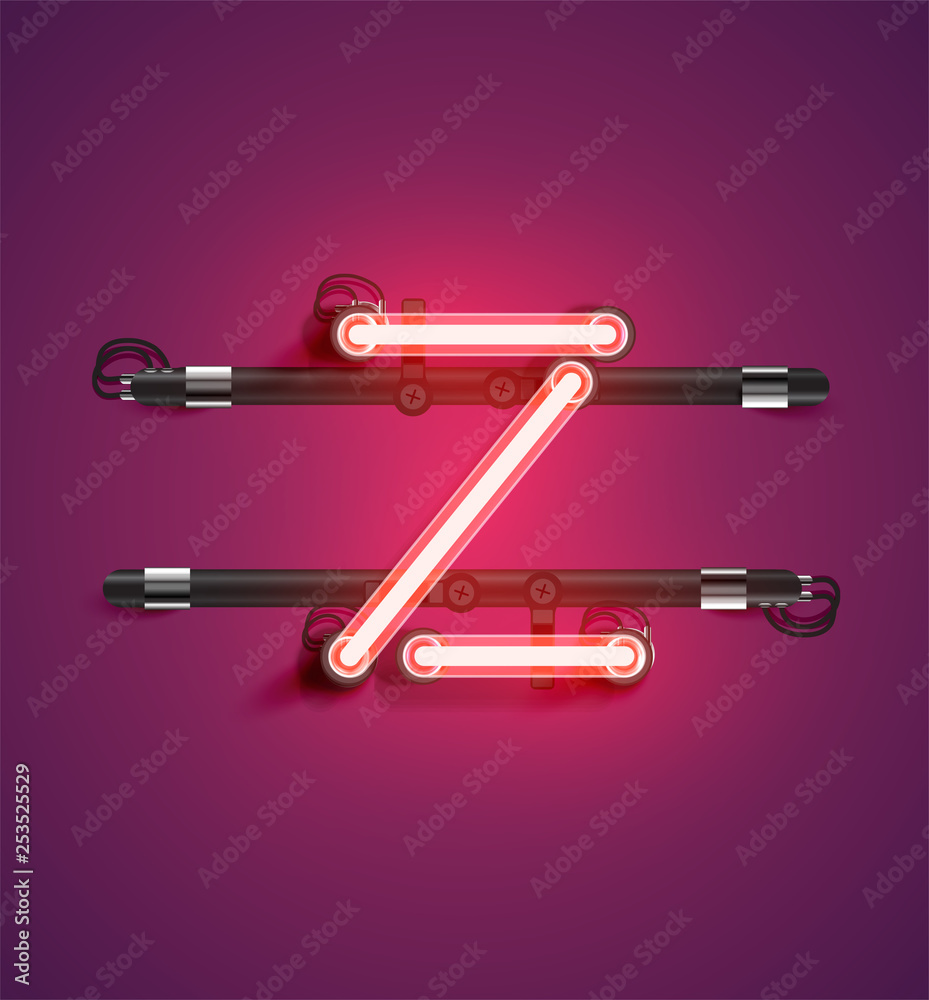 High detailed neon character from a set, vector illustration High detailed neon character from a set, vector illustration
