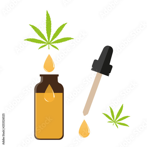 medical natural cannabis cbd oil vector illustration EPS10