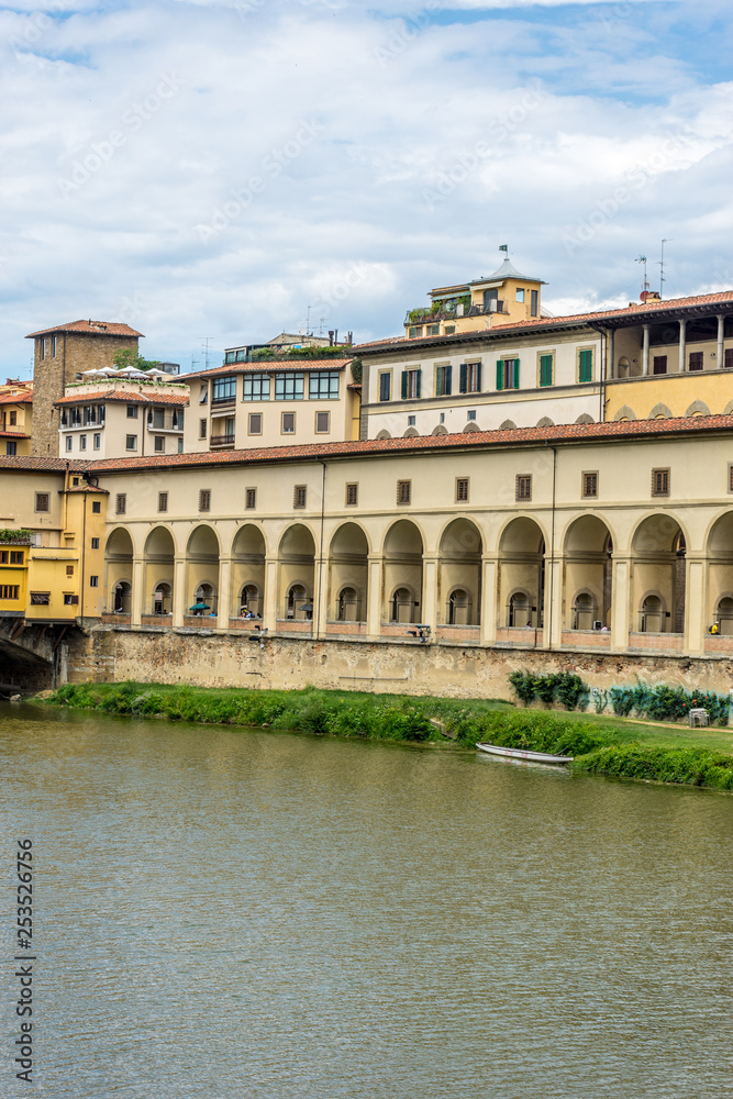 Gallery of the Uffizi over the Arno river in Florence, Italy