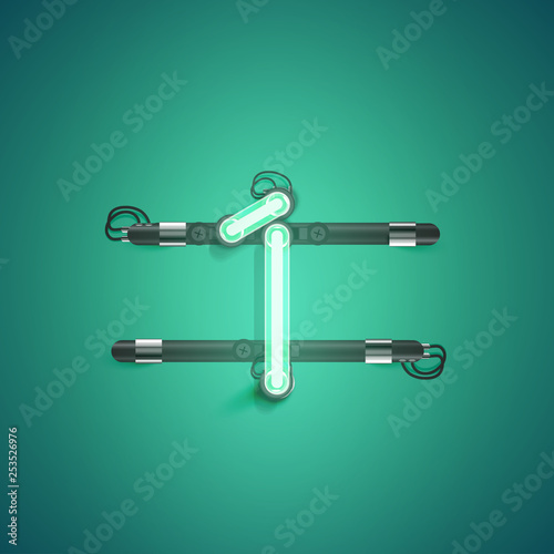 High detailed neon character from a set, vector illustration © Sebestyen Balint