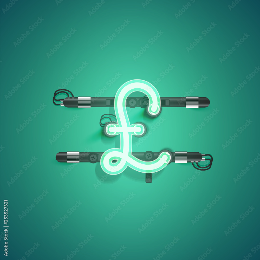 High detailed neon character from a set, vector illustration High detailed neon character from a set, vector illustration