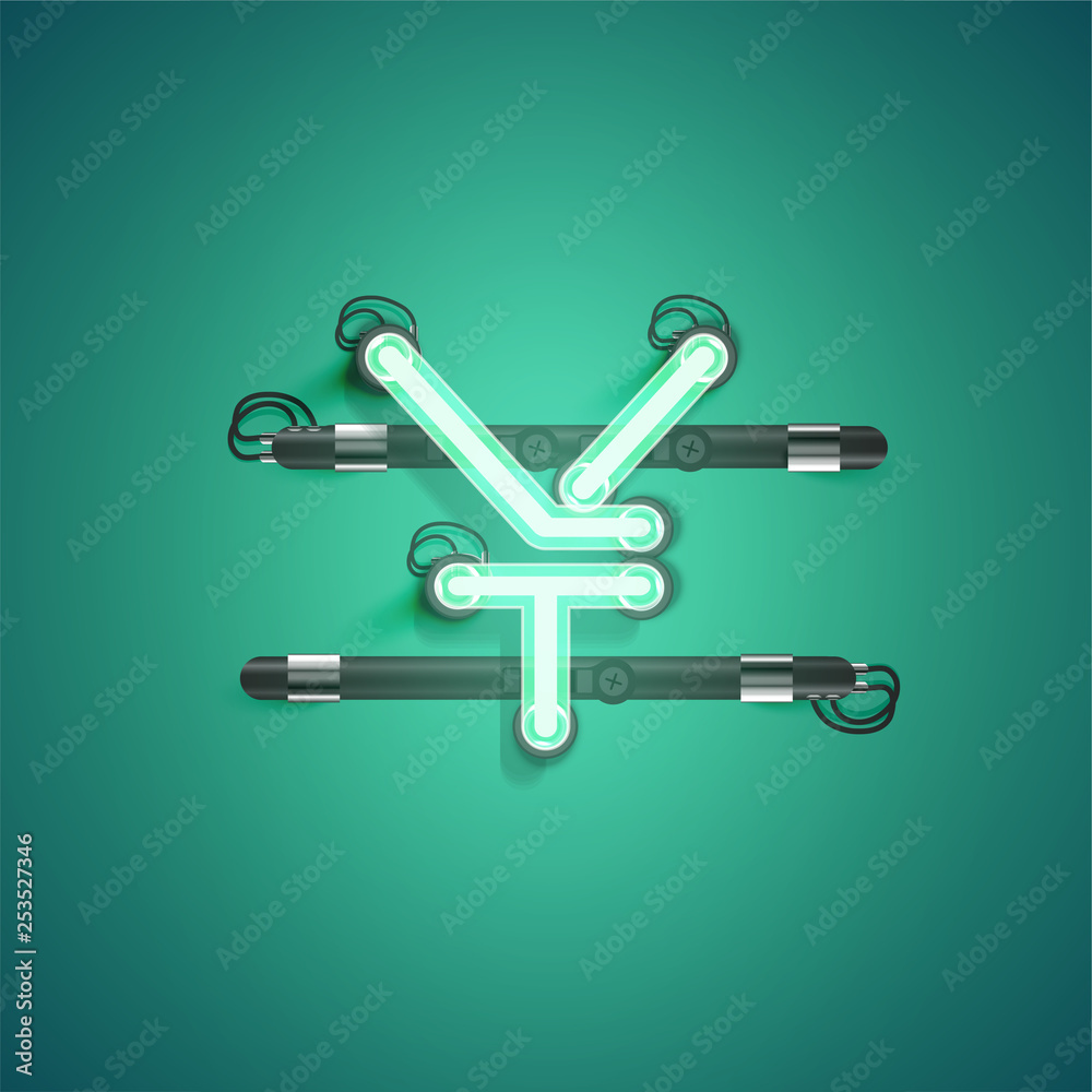 High detailed neon character from a set, vector illustration High detailed neon character from a set, vector illustration