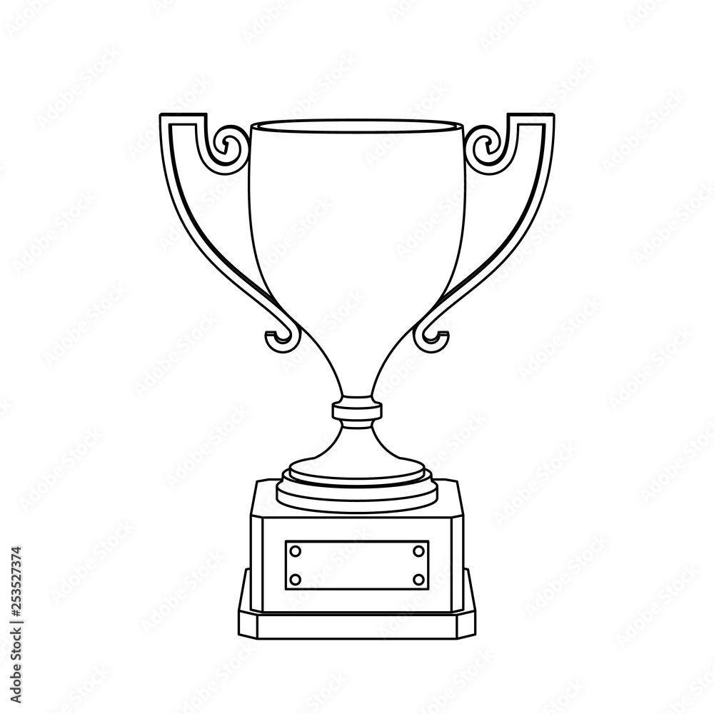 Detailed outline front view perspective vector of a trophy cup. Detailed outline front view perspective vector of a trophy cup.