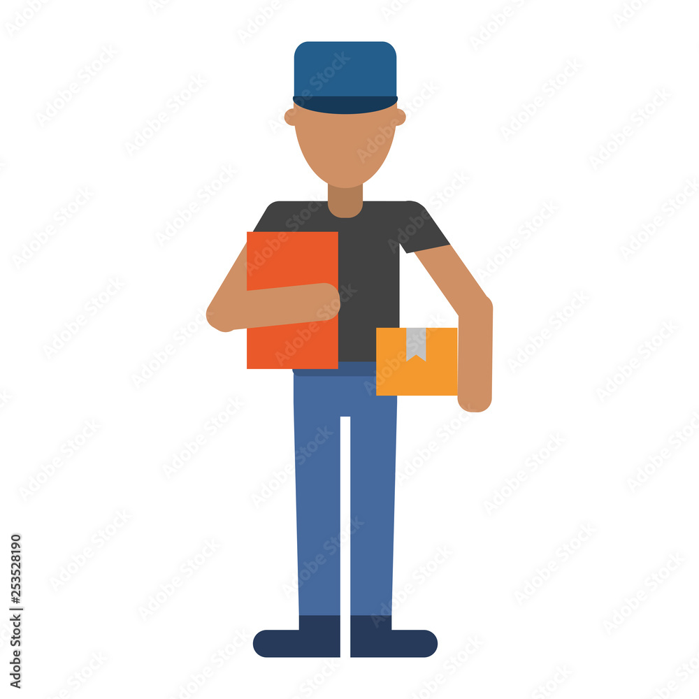 Courier with boxes professional worker avatar