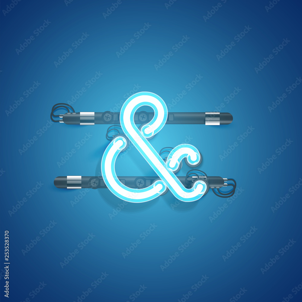 High detailed neon character from a set, vector illustration High detailed neon character from a set, vector illustration