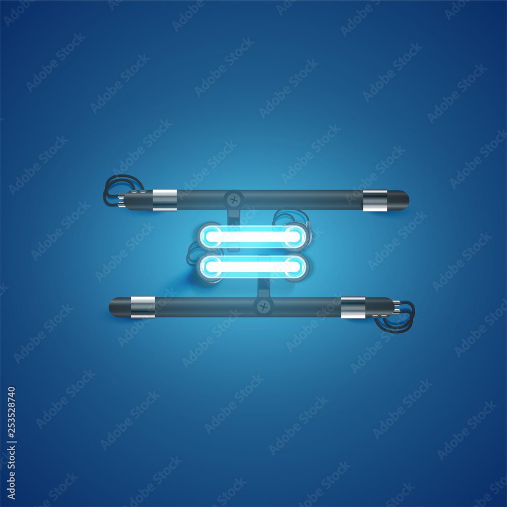 High detailed neon character from a set, vector illustration