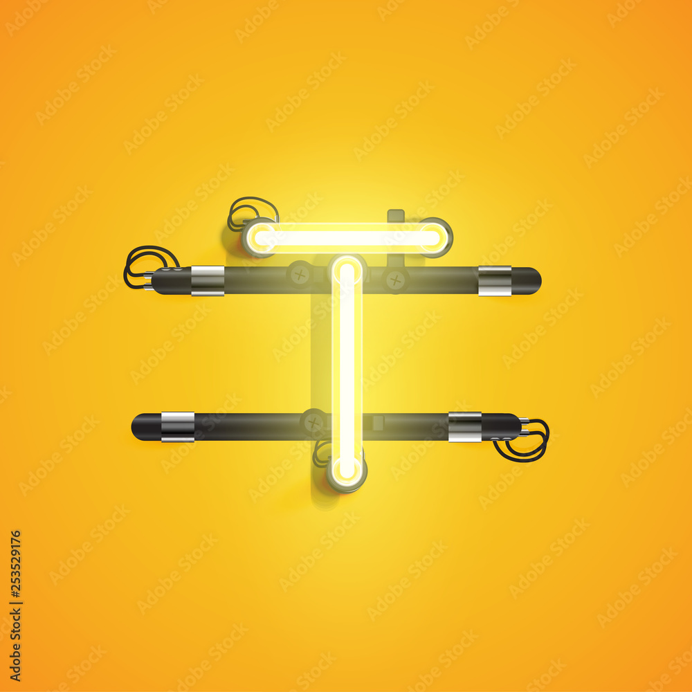 High detailed neon character from a set, vector illustration High detailed neon character from a set, vector illustration