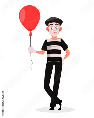April Fool's Day. Mime cartoon character