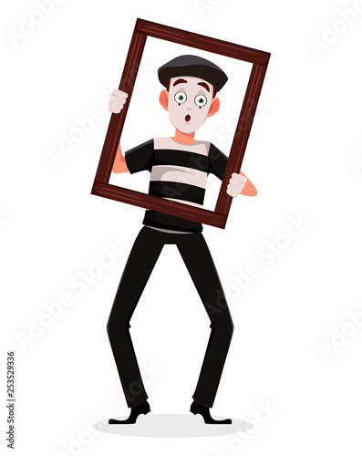 April Fool's Day. Mime cartoon character