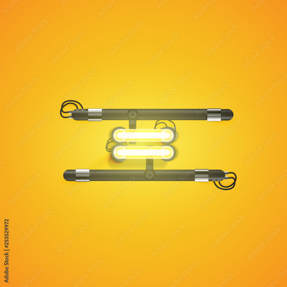 High detailed neon character from a set, vector illustration High detailed neon character from a set, vector illustration