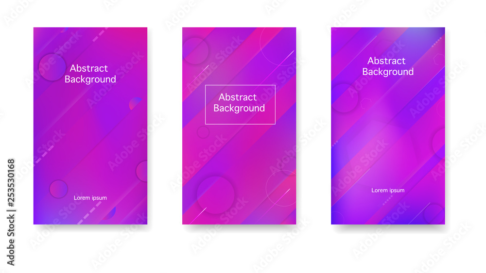 Gradient, neon, lines, forms. Vector. Modern cover in a minimalist style. Color geometric gradient, abstract background.