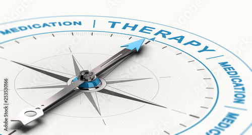 From Medications to Therapy - Complementary or Alternative Treatment for Depression Concept.