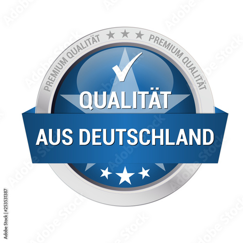 blaues Gütesiegel für Qualität aus Deutschland