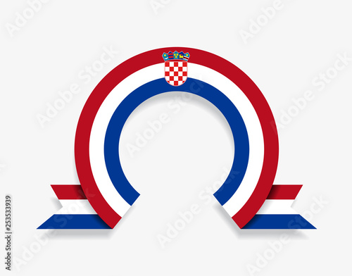 Croatian flag rounded abstract background. Vector illustration.