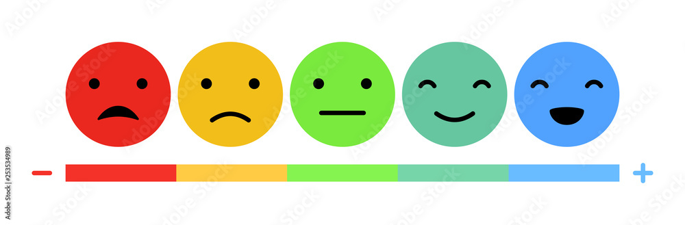 Emoticons mood scale Stock Vector | Adobe Stock