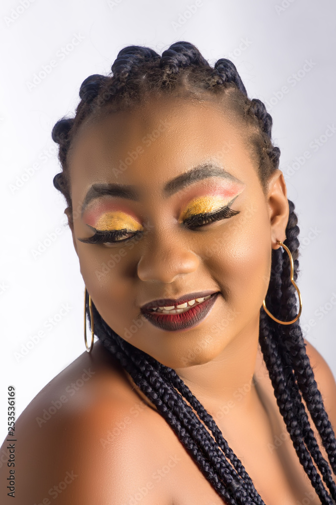 Close up portrait of a lady showing the beauty of her makeup Close up portrait of a lady showing the beauty of her makeup