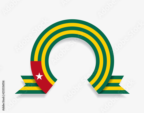 Togolese flag rounded abstract background. Vector illustration.
