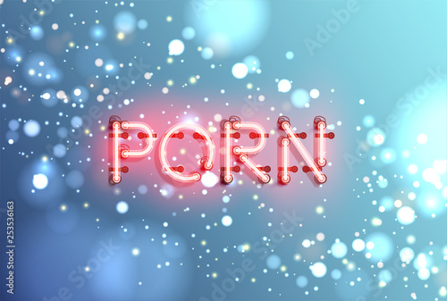 Neon realistic word for advertising, vector illustration