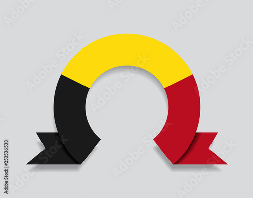 Belgian flag rounded abstract background. Vector illustration.