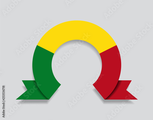 Malian flag rounded abstract background. Vector illustration.
