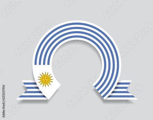 Uruguayan flag rounded abstract background. Vector illustration.